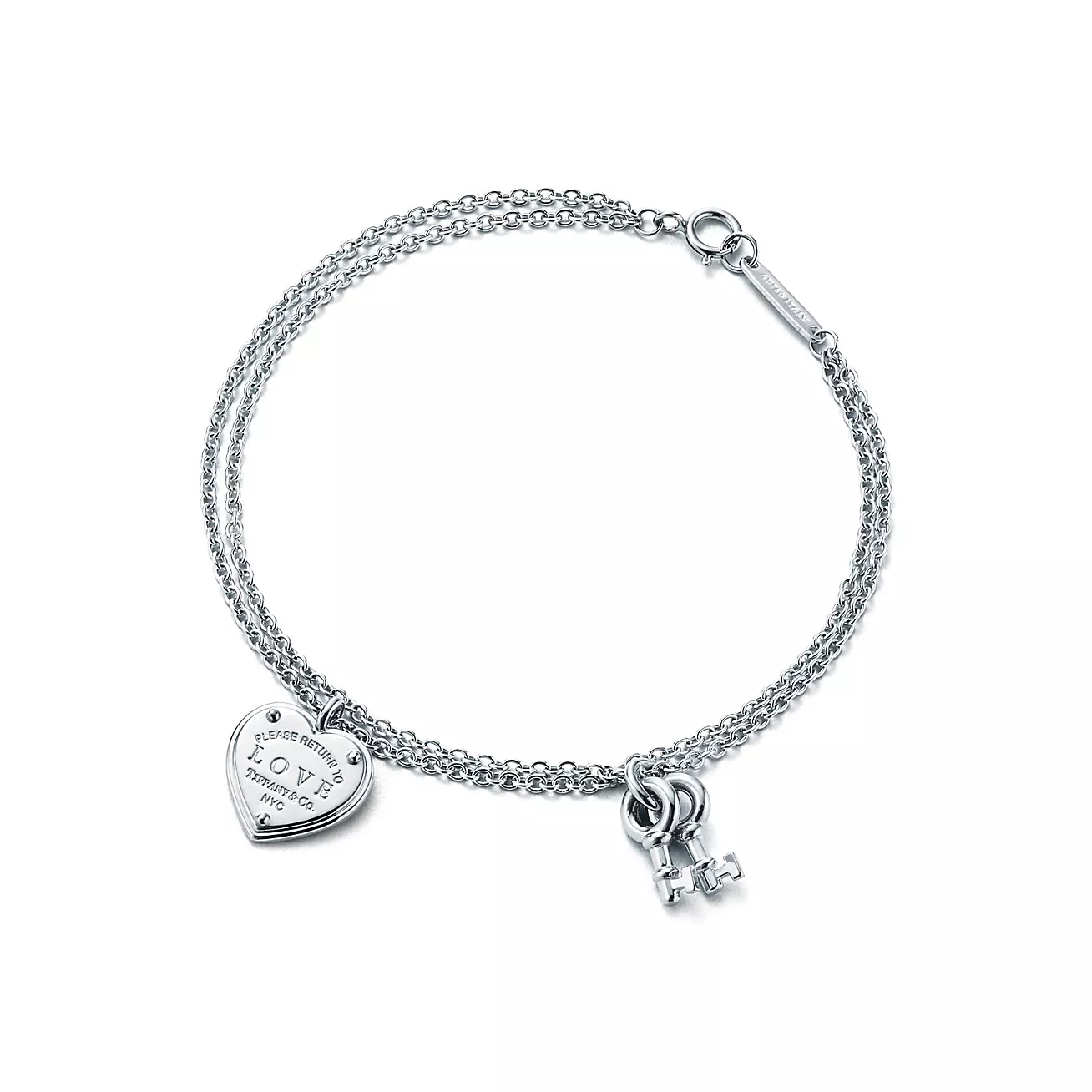 Tiffany & Co. Return to  Love Heart Tag Key Bracelet in Silver