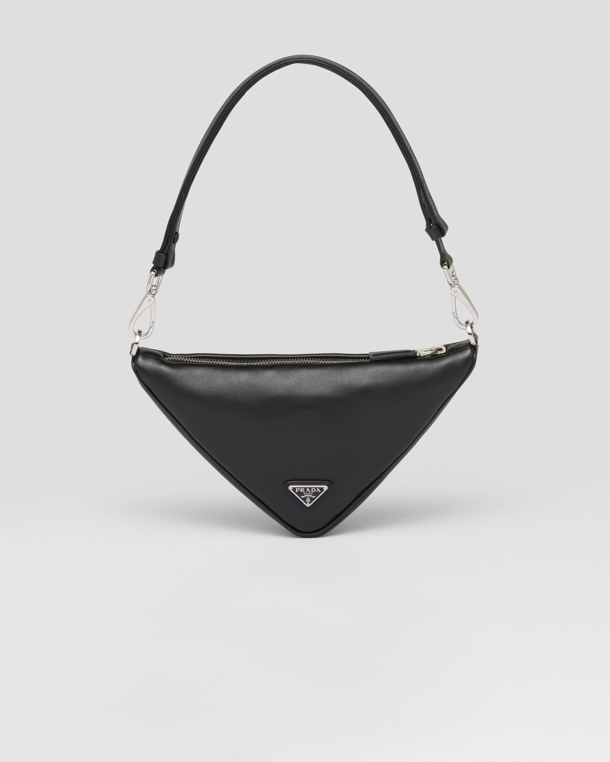 Triangle leather mini-bag