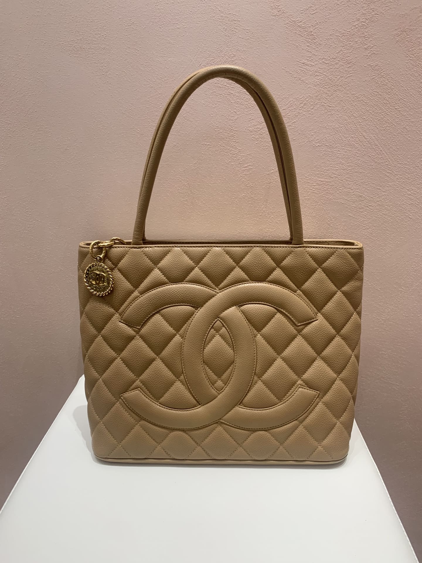 CHANEL Medallion Tote Bag Brown