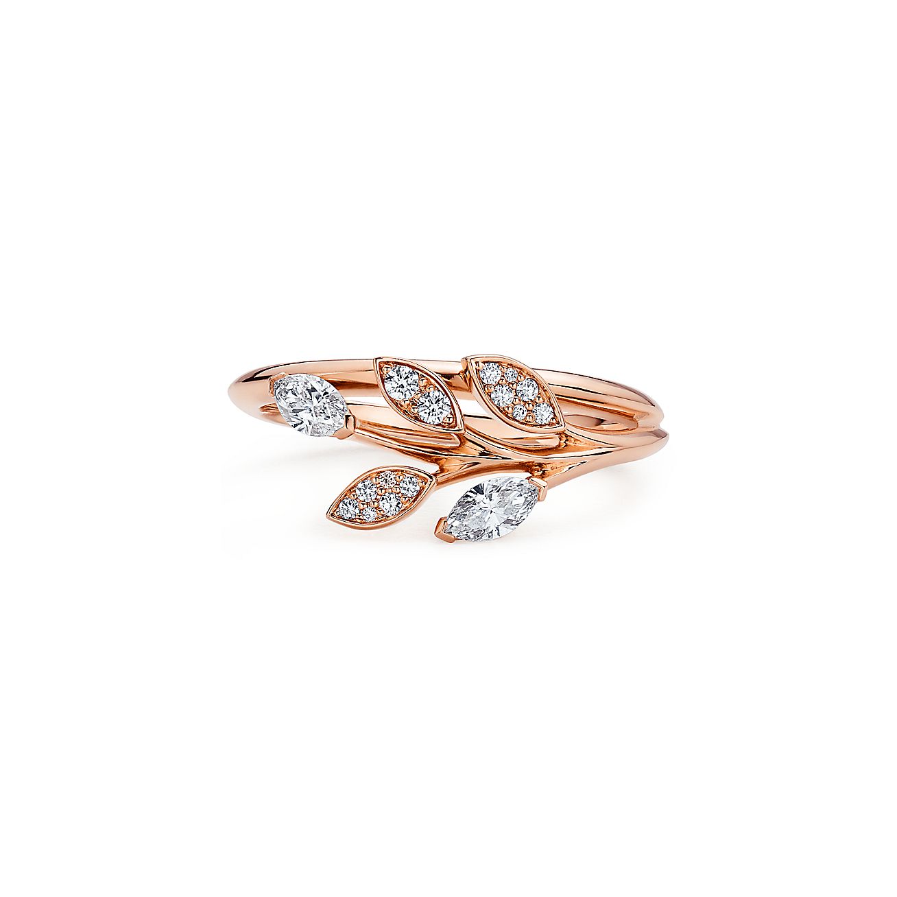 Tiffany & Co. Victoria Diamond Vine Ring in Stainless steel and gold plating Rose Gold