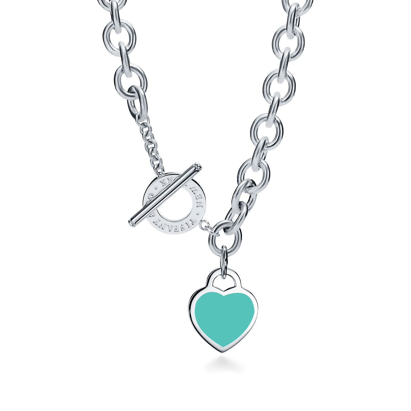 Tiffany & Co. Return to  Heart Tag Toggle Blue Necklace in Silver