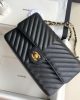Chanel Classic Chevron Tweed Medium Flap Glod