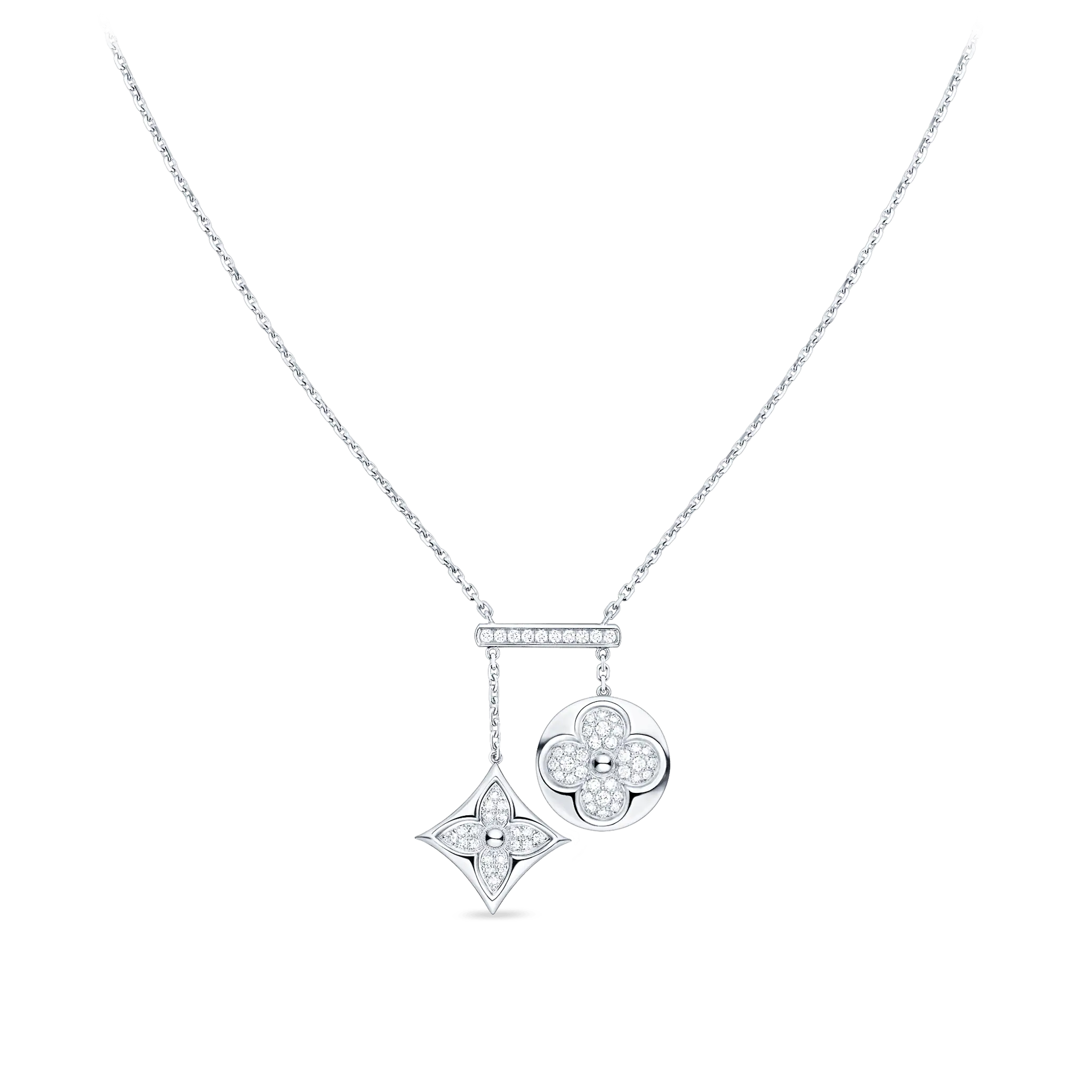 Louis Vuitton Color Blossom Neglige Necklace, White Gold And Diamonds