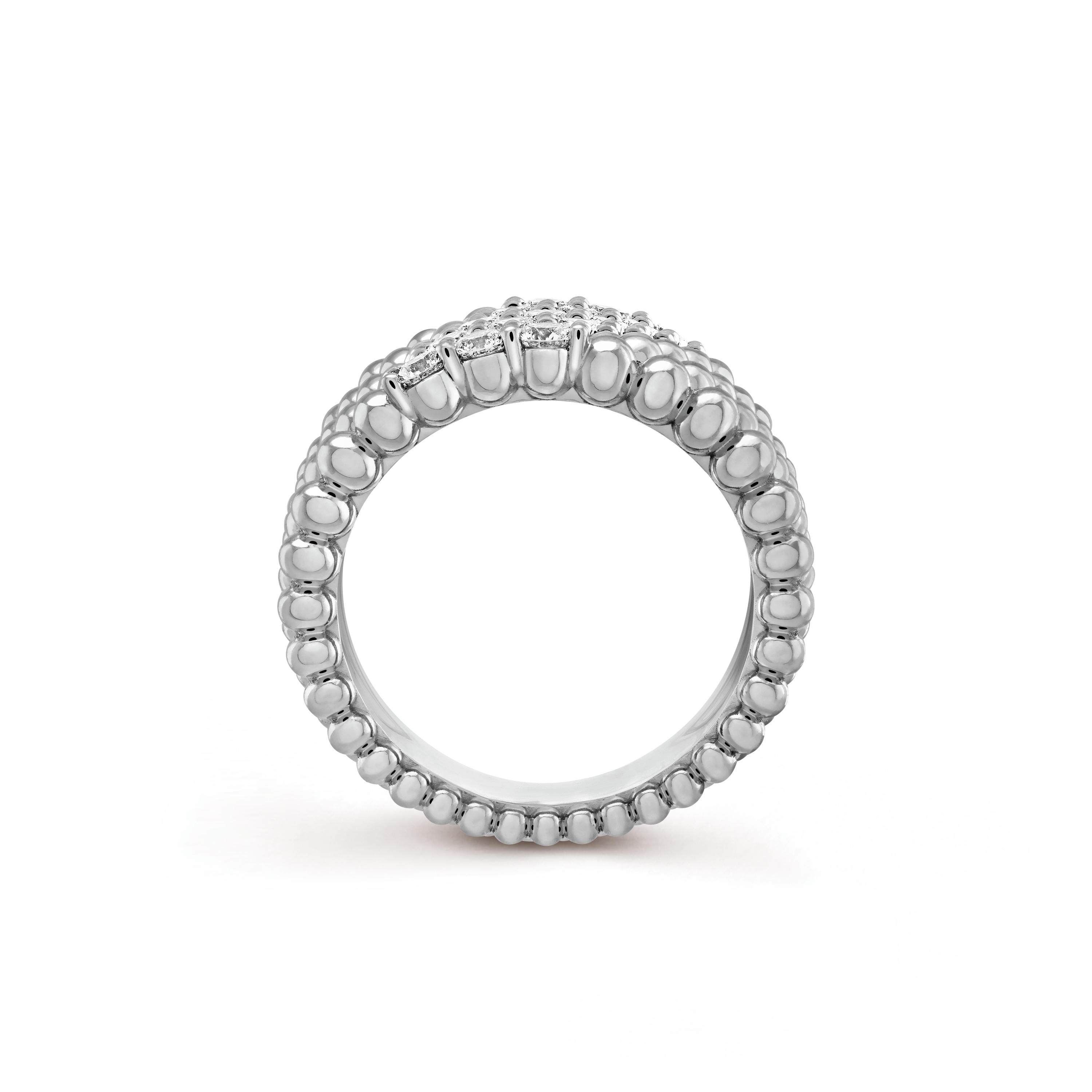 Van Cleef & Arpels Perlée diamonds ring, 5 rows