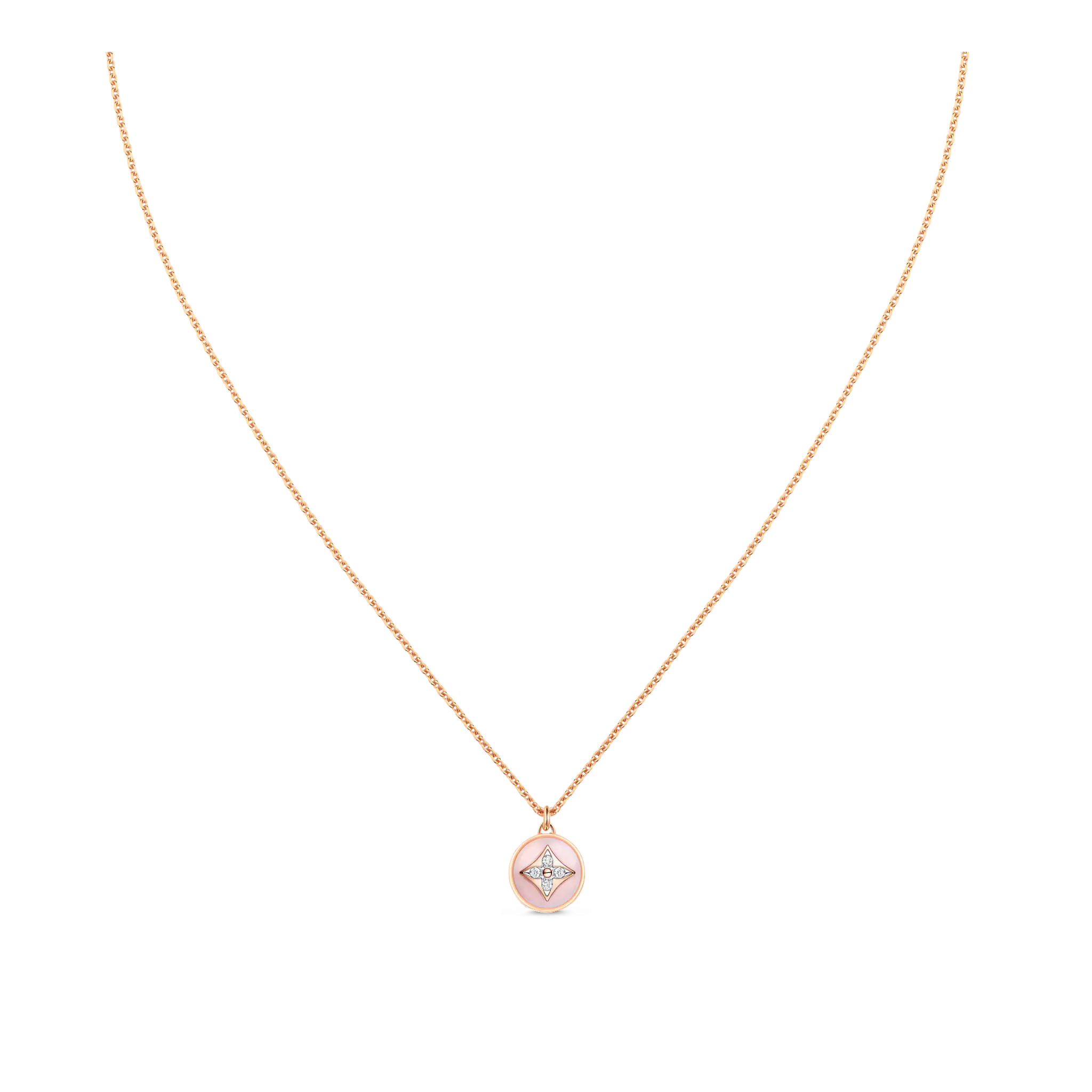 Louis Vuitton B Blossom Pendant, Pink Gold, White Gold, Pink Opal And Diamonds