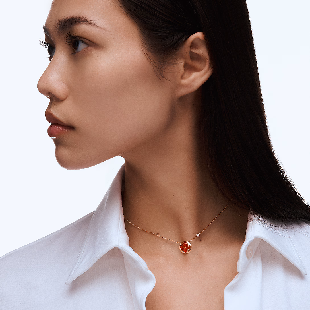 Louis Vuitton Color Blossom BB Sun Pendant, Pink Gold, Cornelian and Diamond Q93826