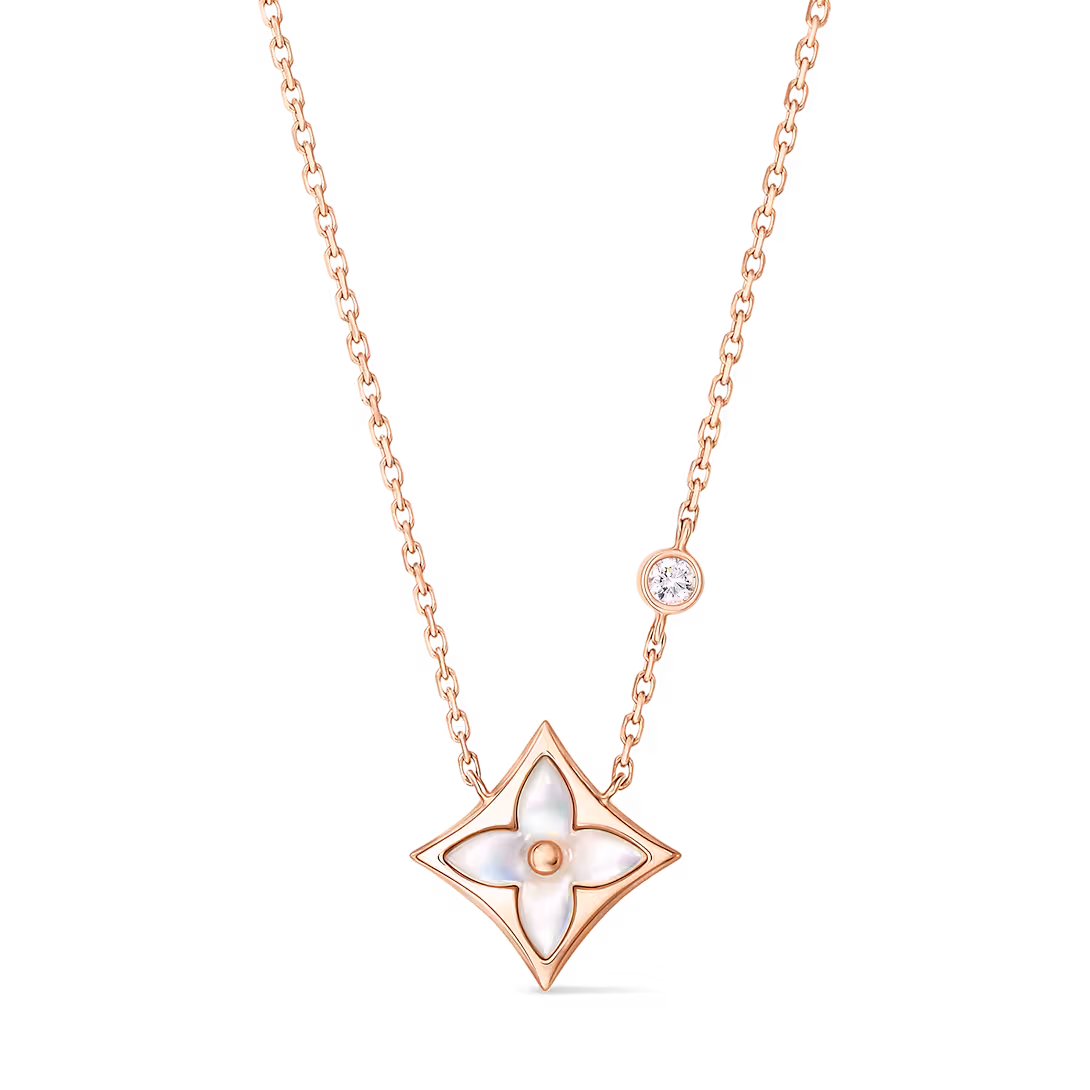 Louis Vuitton Color Blossom BB Star Pendant, Pink Gold, White Mother-of-Pearl and Diamond Q93892