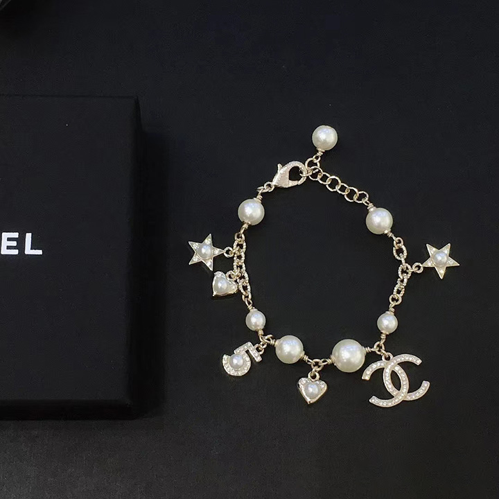 Pentagram Double C Pearl Bracelet