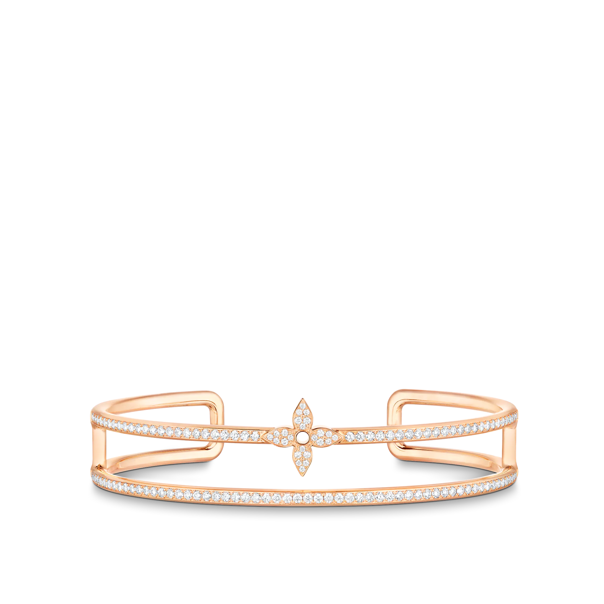 Louis Vuitton Idylle Blossom Two-Row Bracelet, Pink Gold And Diamonds