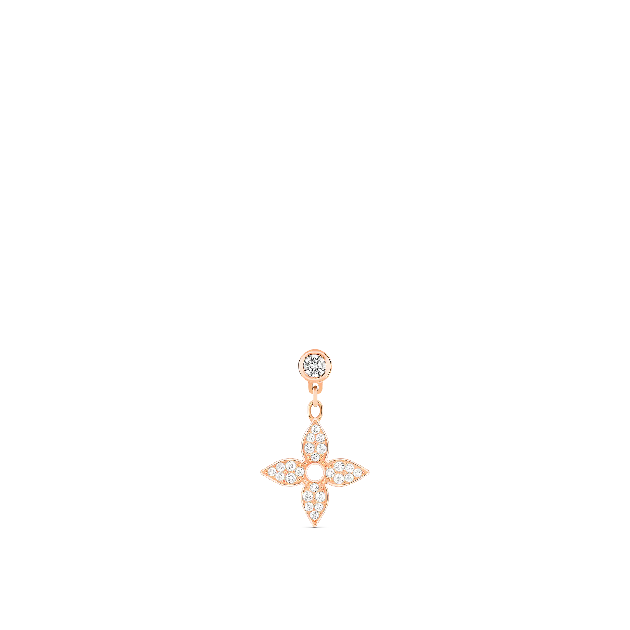 Louis Vuitton Idylle Blossom Ear Stud, Pink Gold And Diamonds - Per Unit