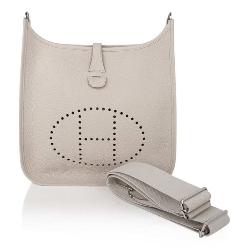 Evelyne PM Bag Beton Palladium Hardware Clemence Leather bag