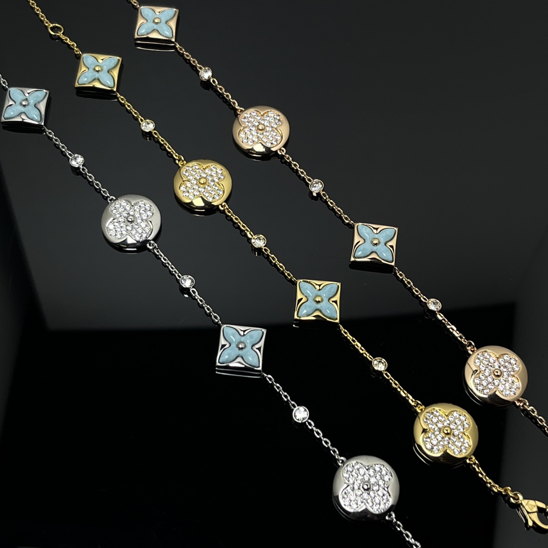 Louis Vuitton Color Blossom BB Multi-Pattern Bracelet, Yellow Gold, Amazonite and Diamonds