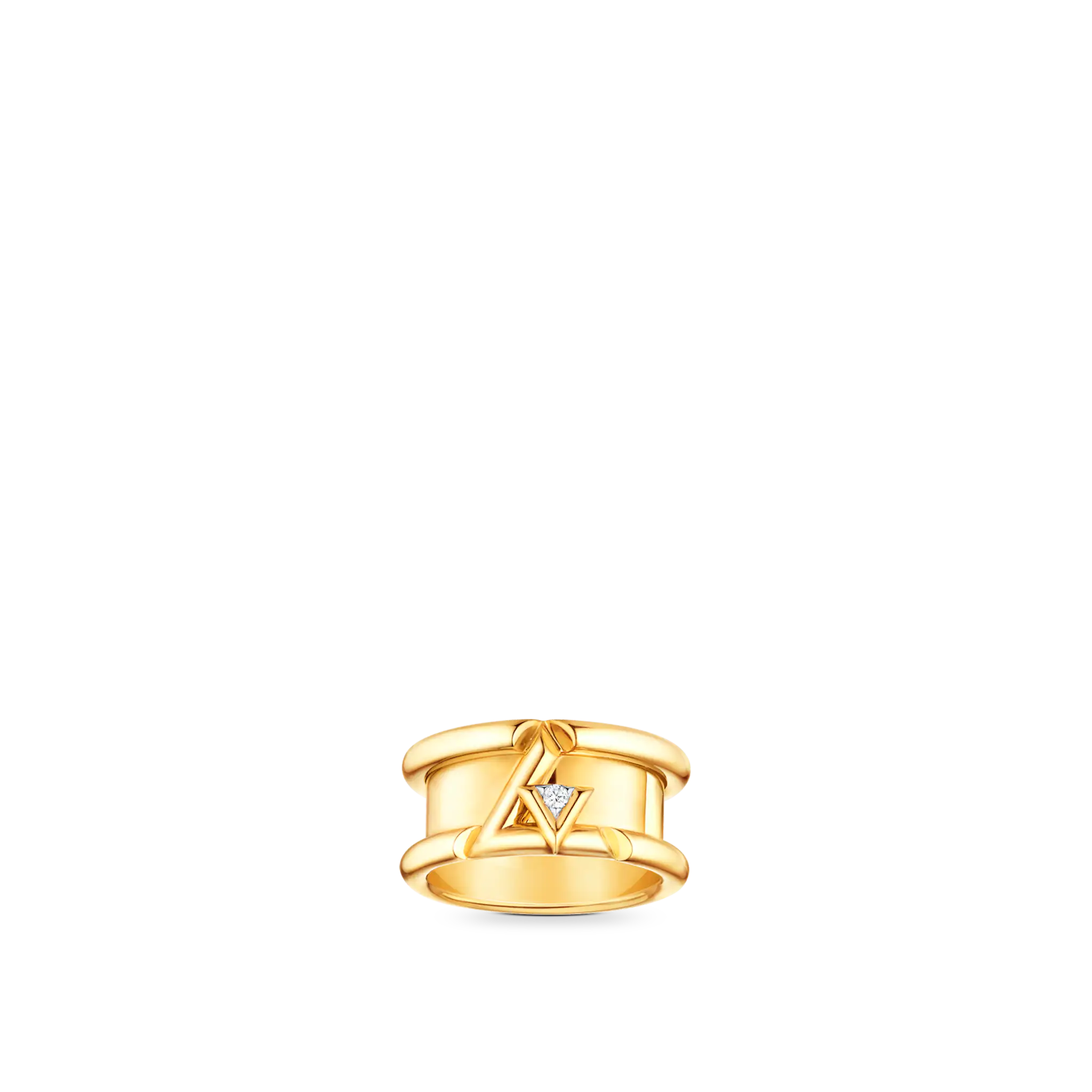 Louis Vuitton Volt One Band Ring, Yellow Gold And Diamond
