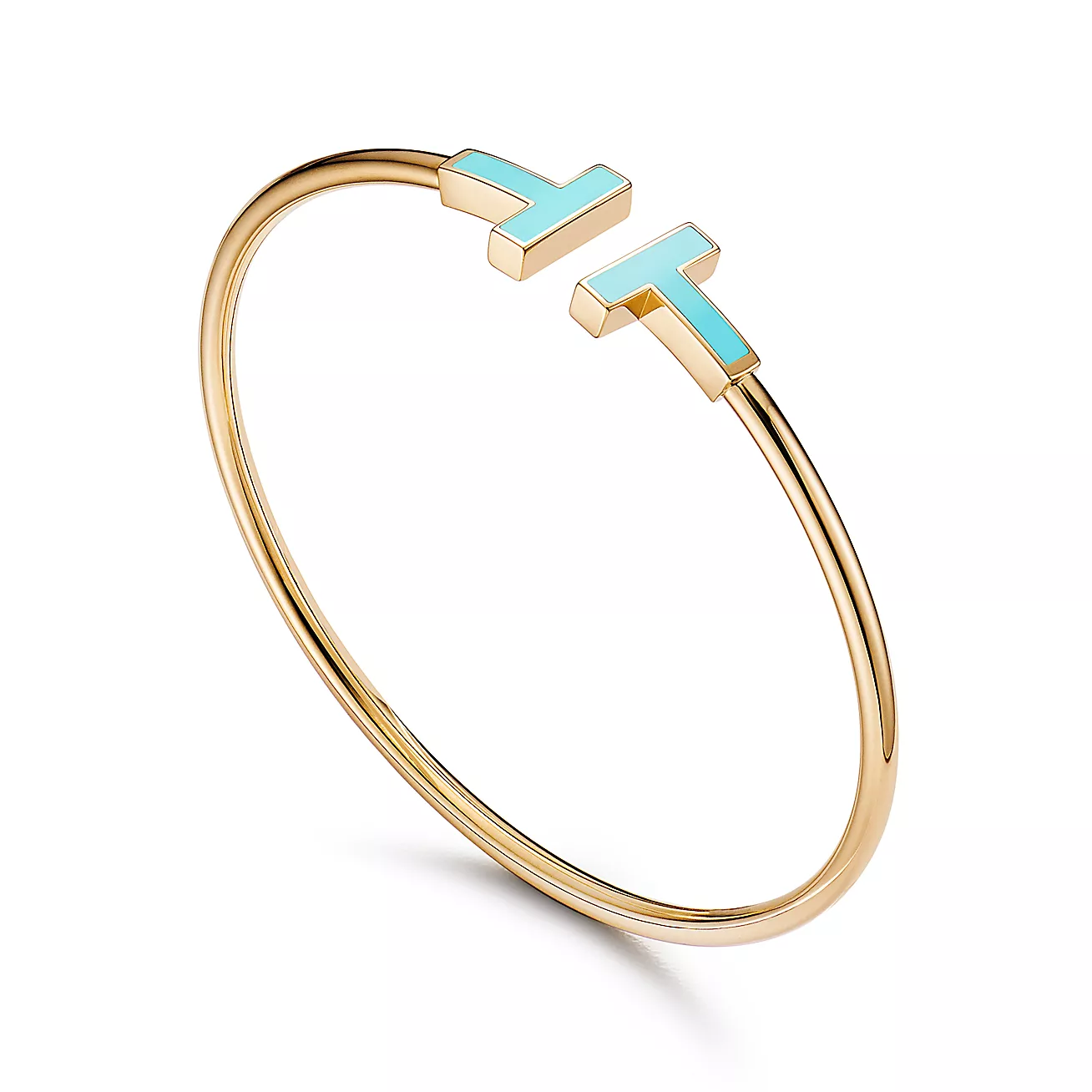 Tiffany & Co. T Turquoise Wire Bracelet in Stainless steel and gold plating Gold