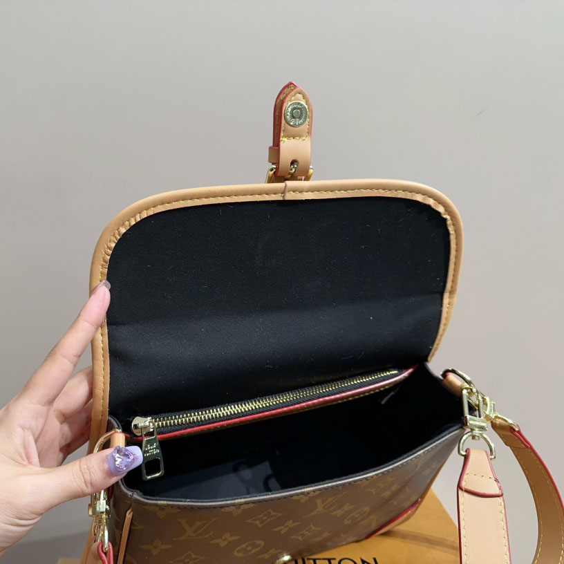 Canvas Shearling Cozygram Diane Shoulder Bag