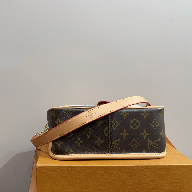 Canvas Shearling Cozygram Diane Shoulder Bag