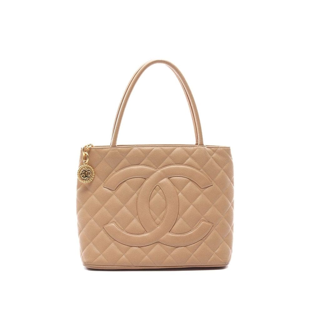 CHANEL Medallion Tote Bag Brown