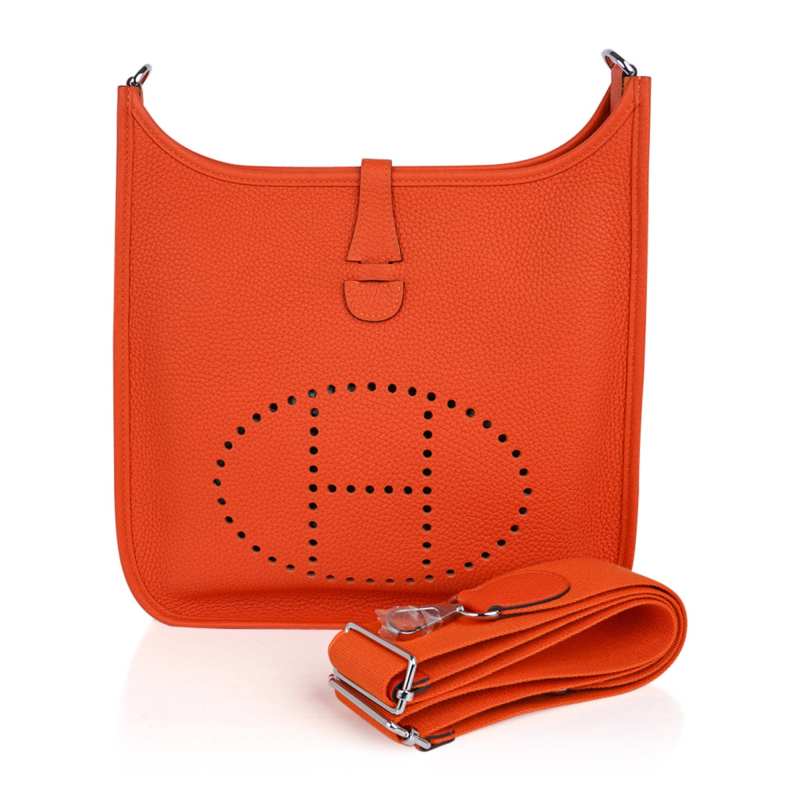 Evelyne PM Bag Feu Orange Palladium Hardware Clemence Leather