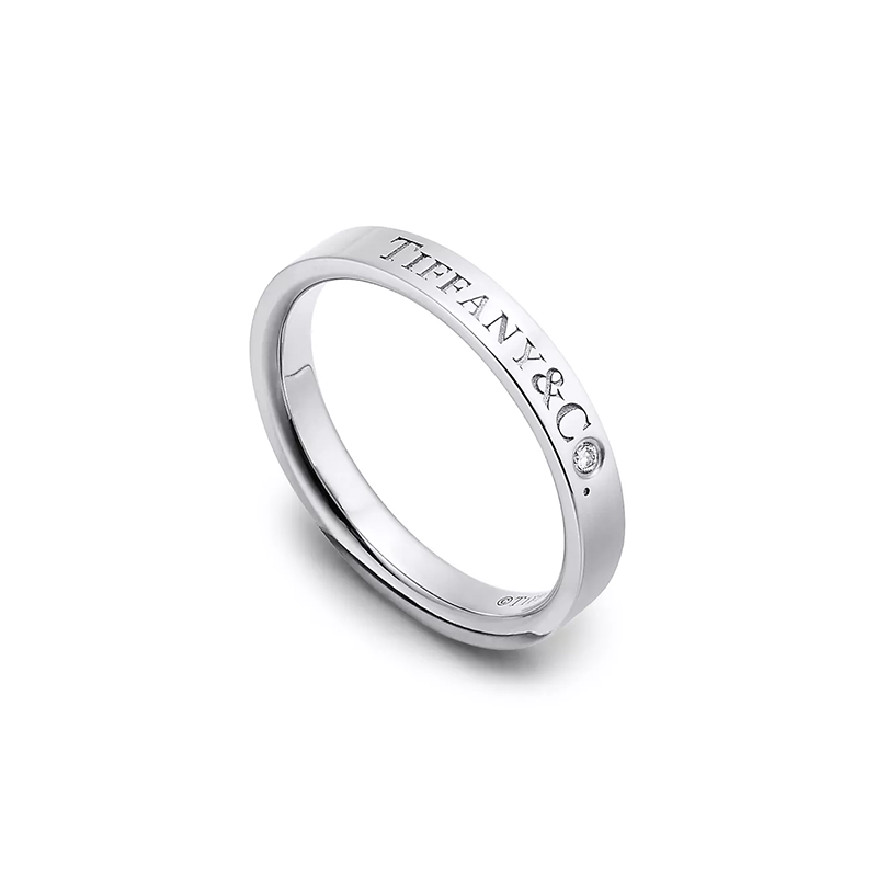 Tiffany & Co. Band Ring in Platinum with a Diamond