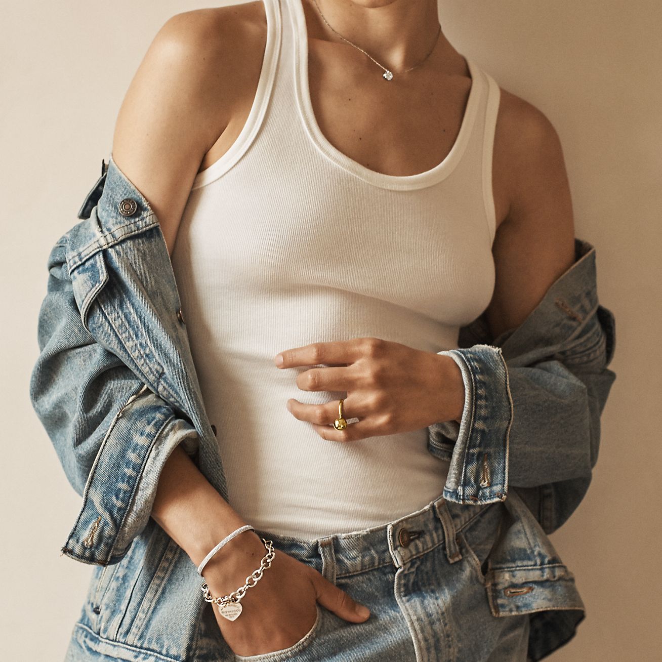 Tiffany & Co. Return to  Heart Tag Charm Bracelet in Silver