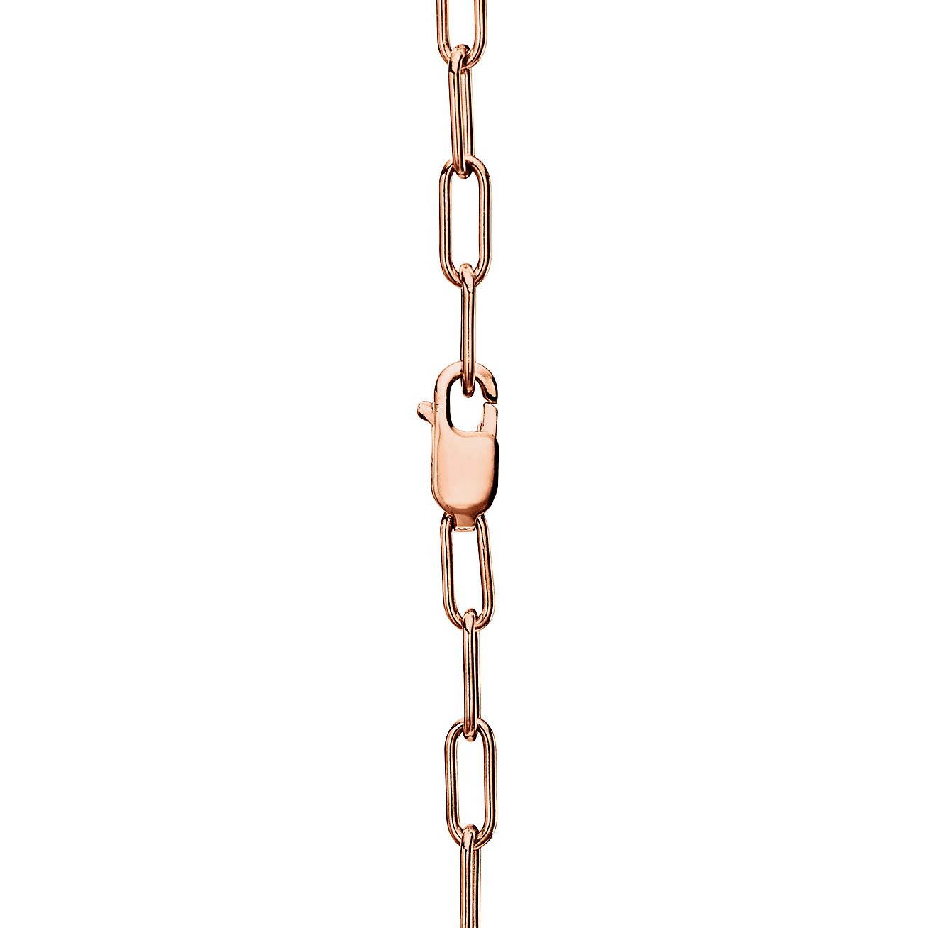 Tiffany & Co. Lock Pendant in Rose Gold with Diamonds, Medium