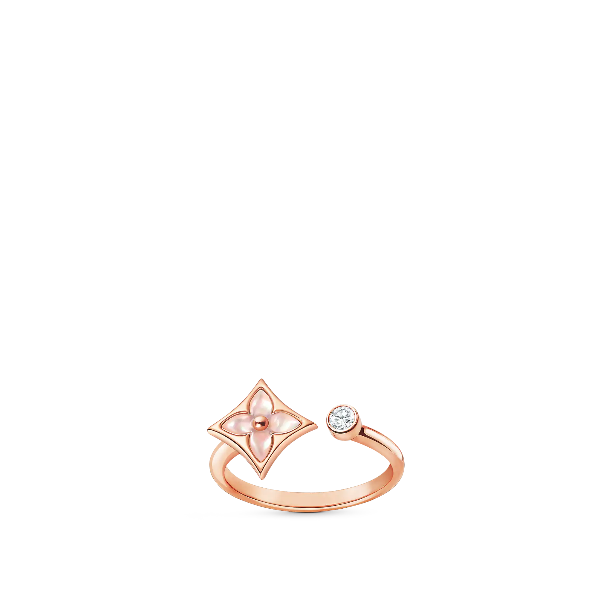 Louis Vuitton Color Blossom Mini Star Ring, Pink Gold, Pink Mother-Of-Pearl And Diamond