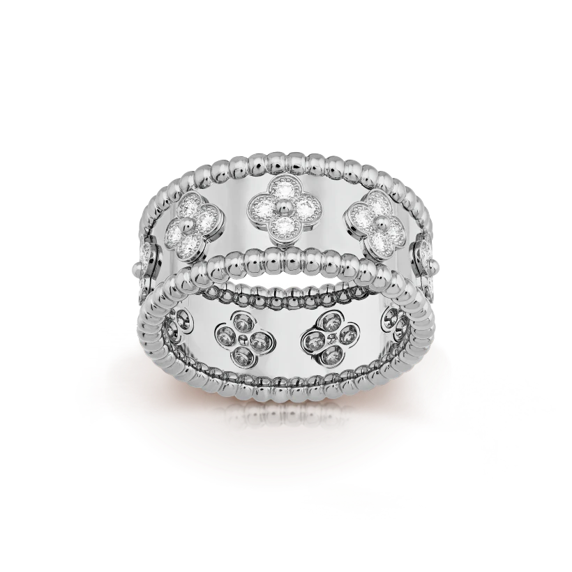 Van Cleef & Arpels Perlee clovers ring, medium model