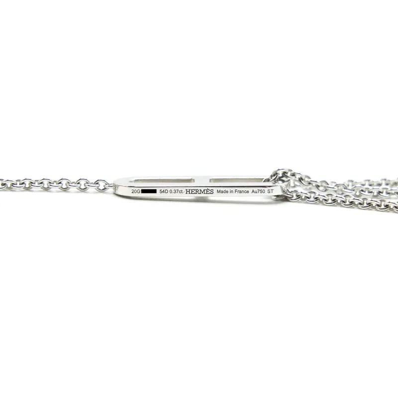 Hermes EVER CHAIN D'ANCRE NECKLACE, SMALL MODEL, Stainless steel and gold plating WHITE GOLD WITH DIMOND