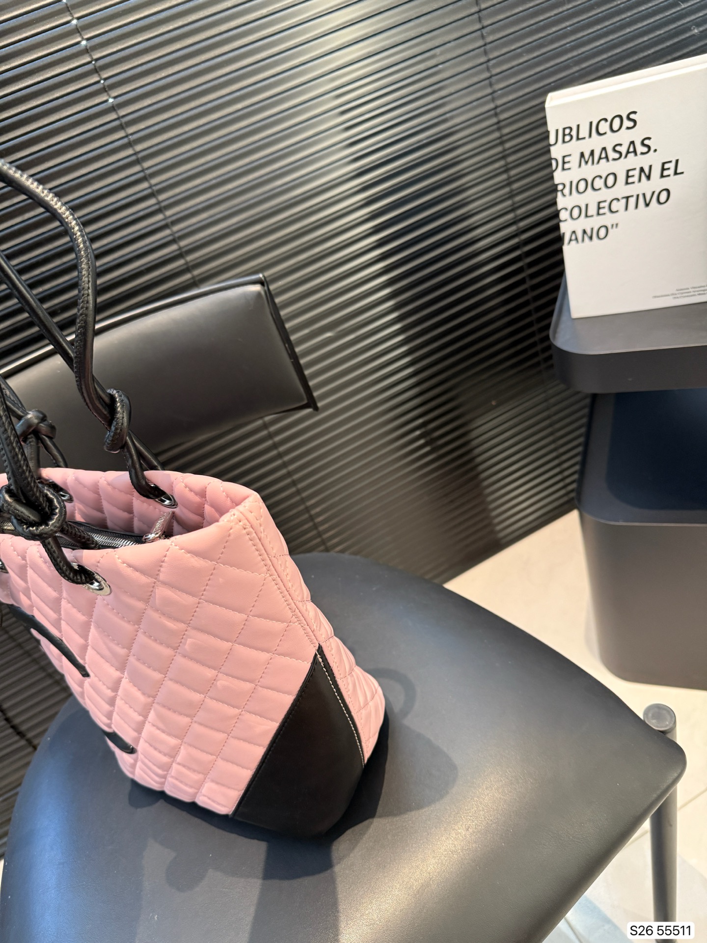 Chanel Pink Quilted Lambskin Leather Medium Cambon Tote