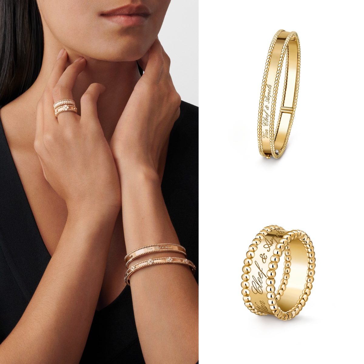 Perlée Signature Set: Medium Bracelet and Ring