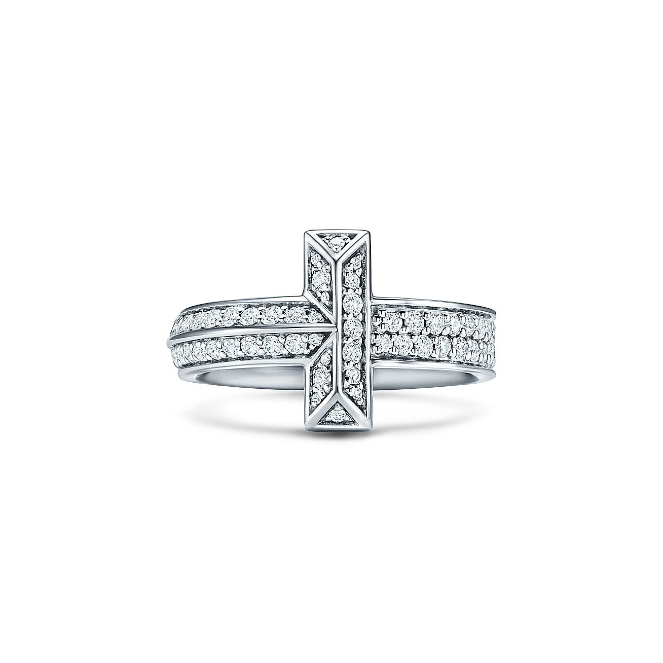 Tiffany & Co. T T1 Ring in White Gold with Diamonds, 4.5 mm Wide