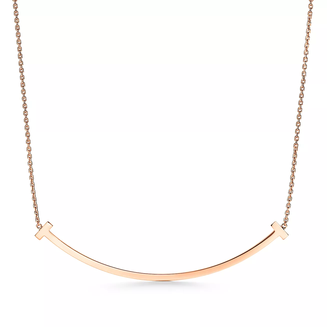 Tiffany & Co. T Extra Large Smile Pendant in Stainless steel and gold plating Rose Gold