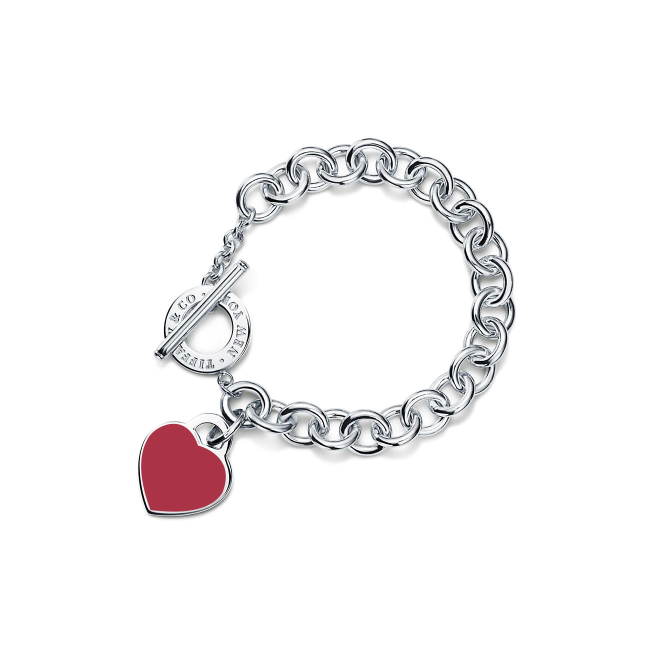 Tiffany & Co. Return to  Red Heart Tag Toggle Bracelet in Silver