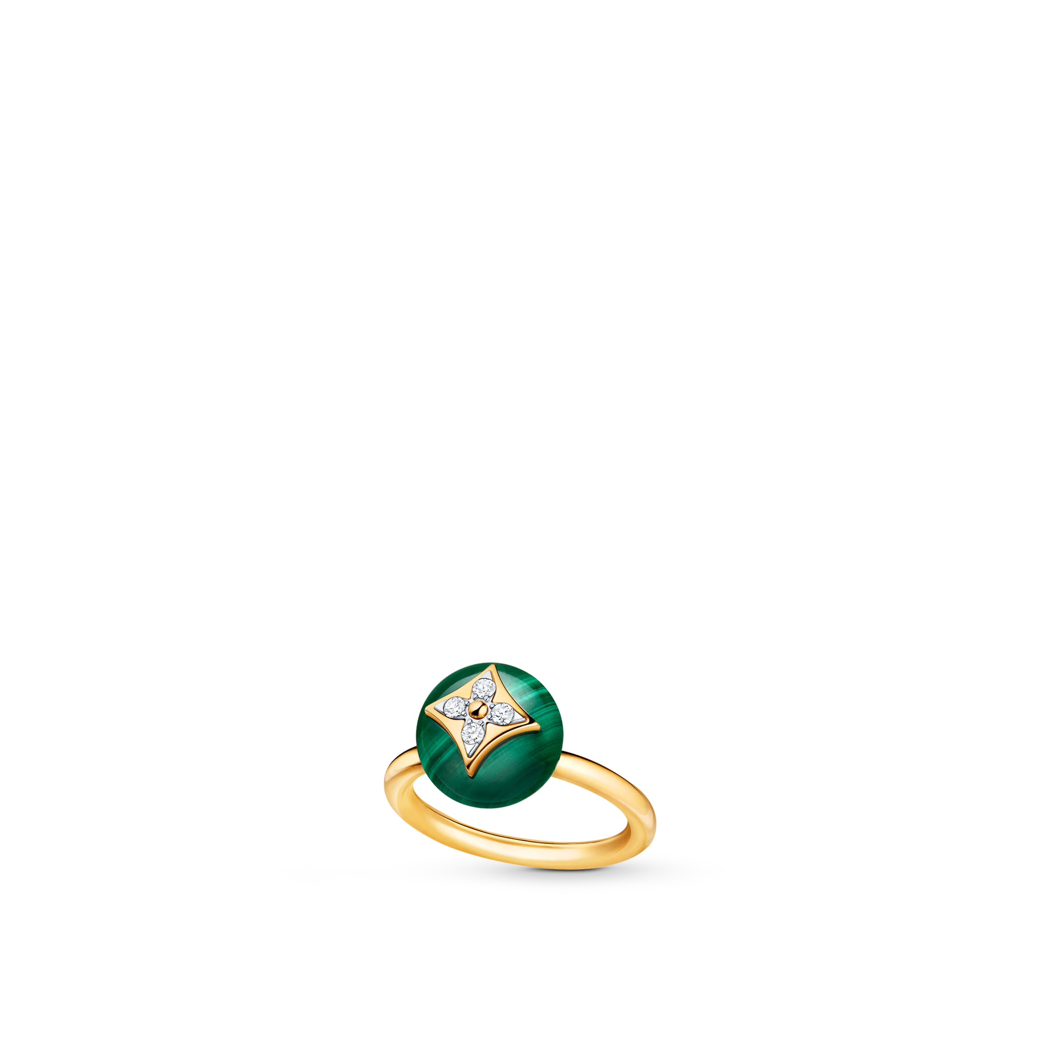 Louis Vuitton B Blossom Ring, Yellow Gold, White Gold, Malachite And Diamonds