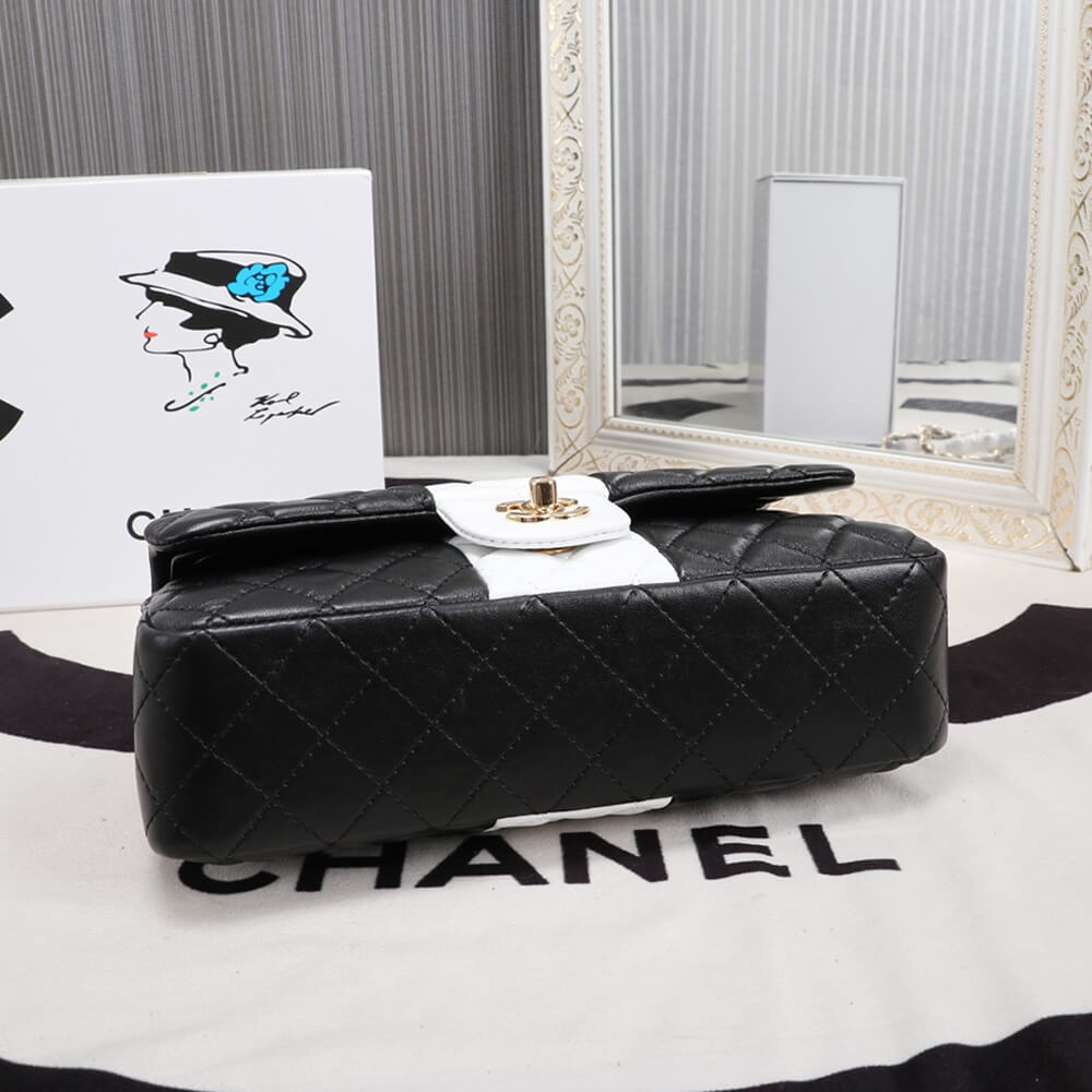Chanel Classic Handbag Lambskin & Gold Metal A01112