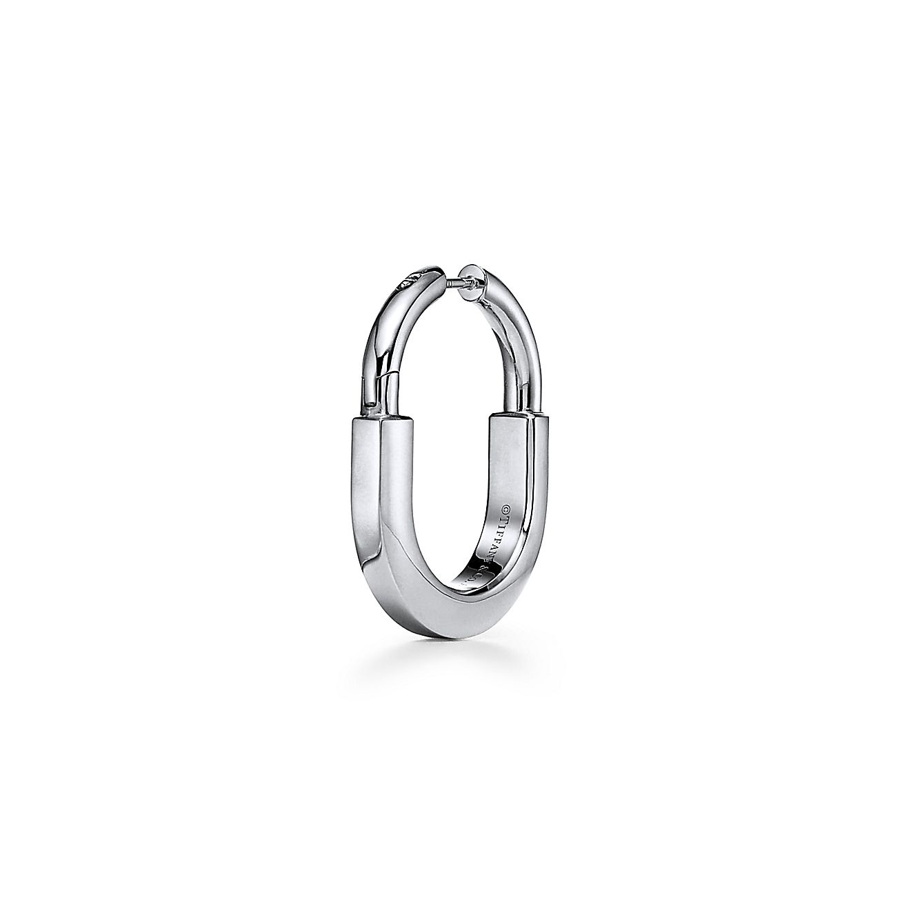 Tiffany & Co. Lock Earrings in White Gold with Diamonds, Medium