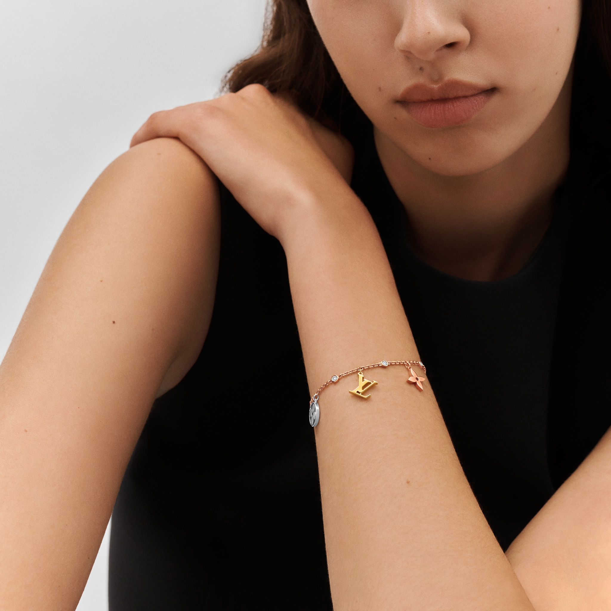 Louis Vuitton Idylle Blossom Charms Bracelet, 3 Golds And Diamonds