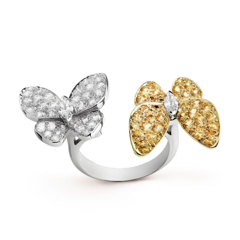 Van Cleef & Arpels Two Butterfly Between the Finger ring