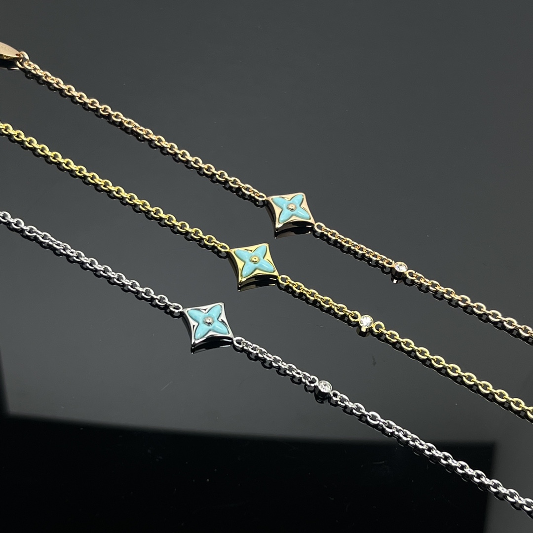 Louis Vuitton Color Blossom BB Star Bracelet, Yellow Gold, Amazonite and Diamond