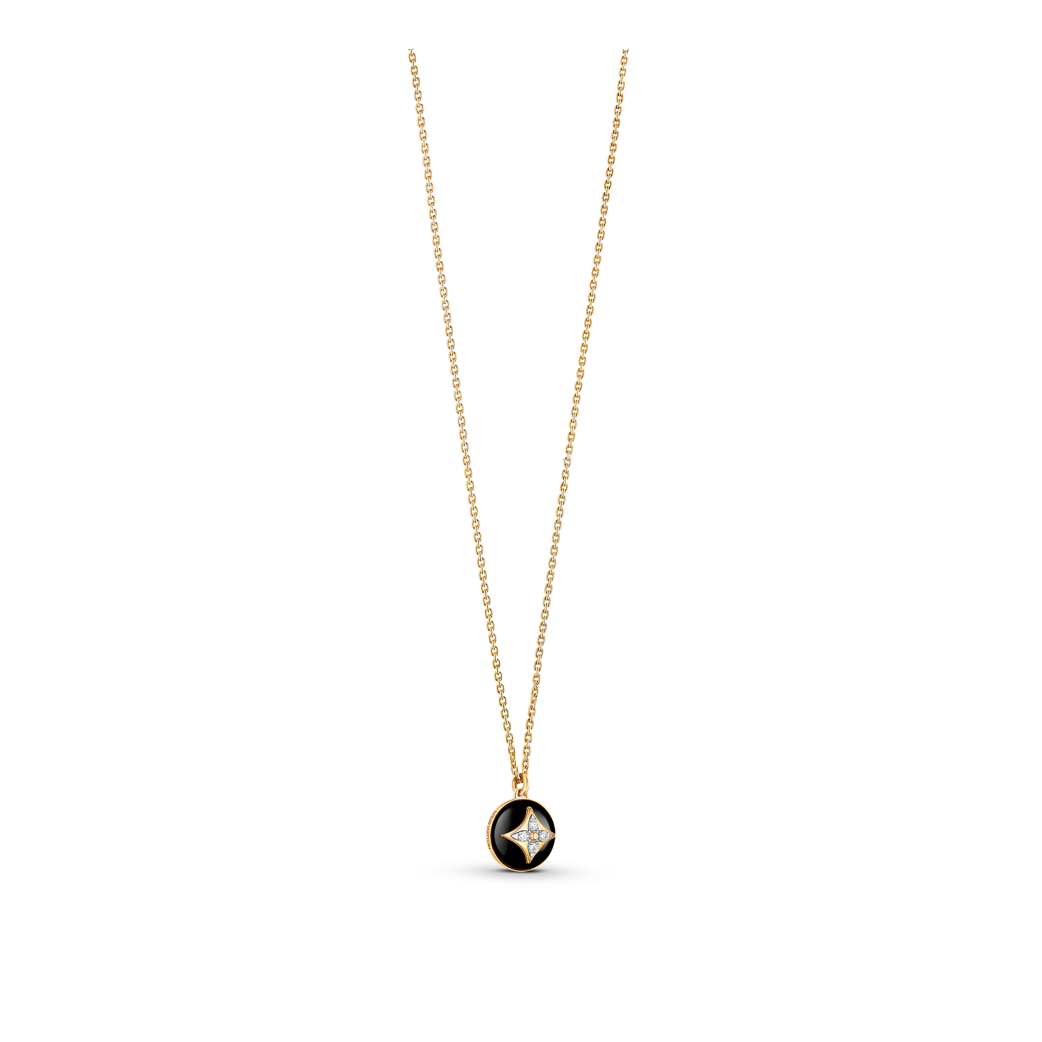 Louis Vuitton B Blossom Pendant, Yellow Gold, White Gold, Onyx And Diamonds