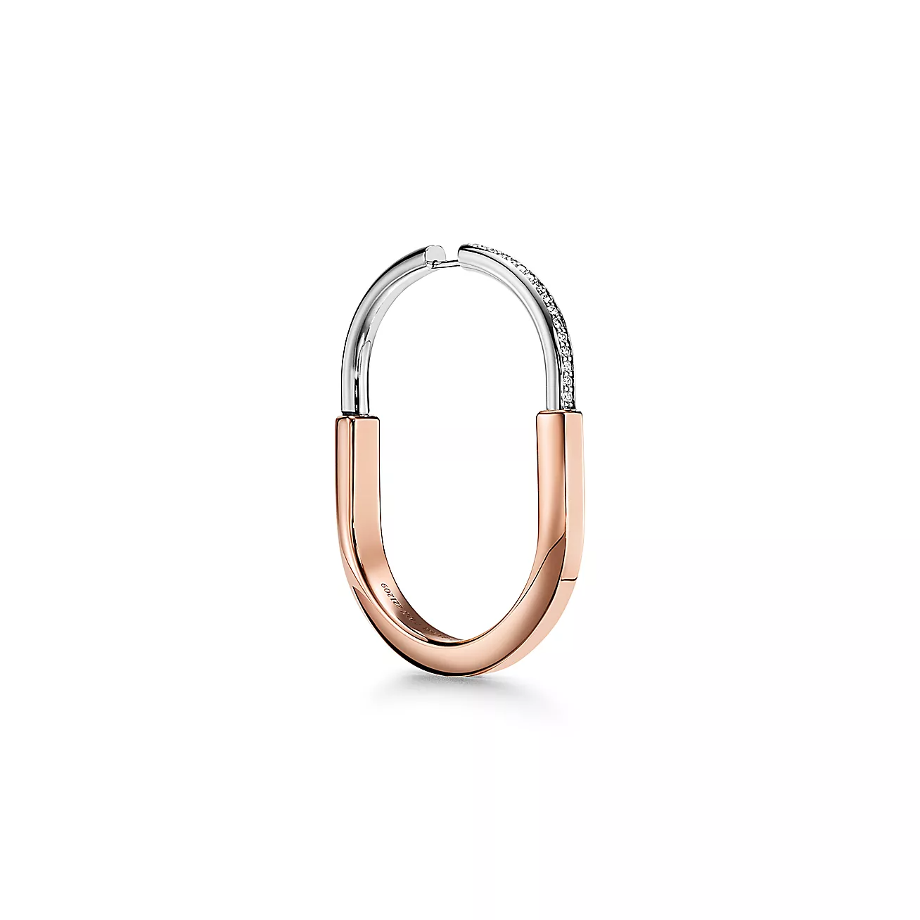 Tiffany & Co. Lock Earrings in Rose and White Gold with Diamonds, Extra Large