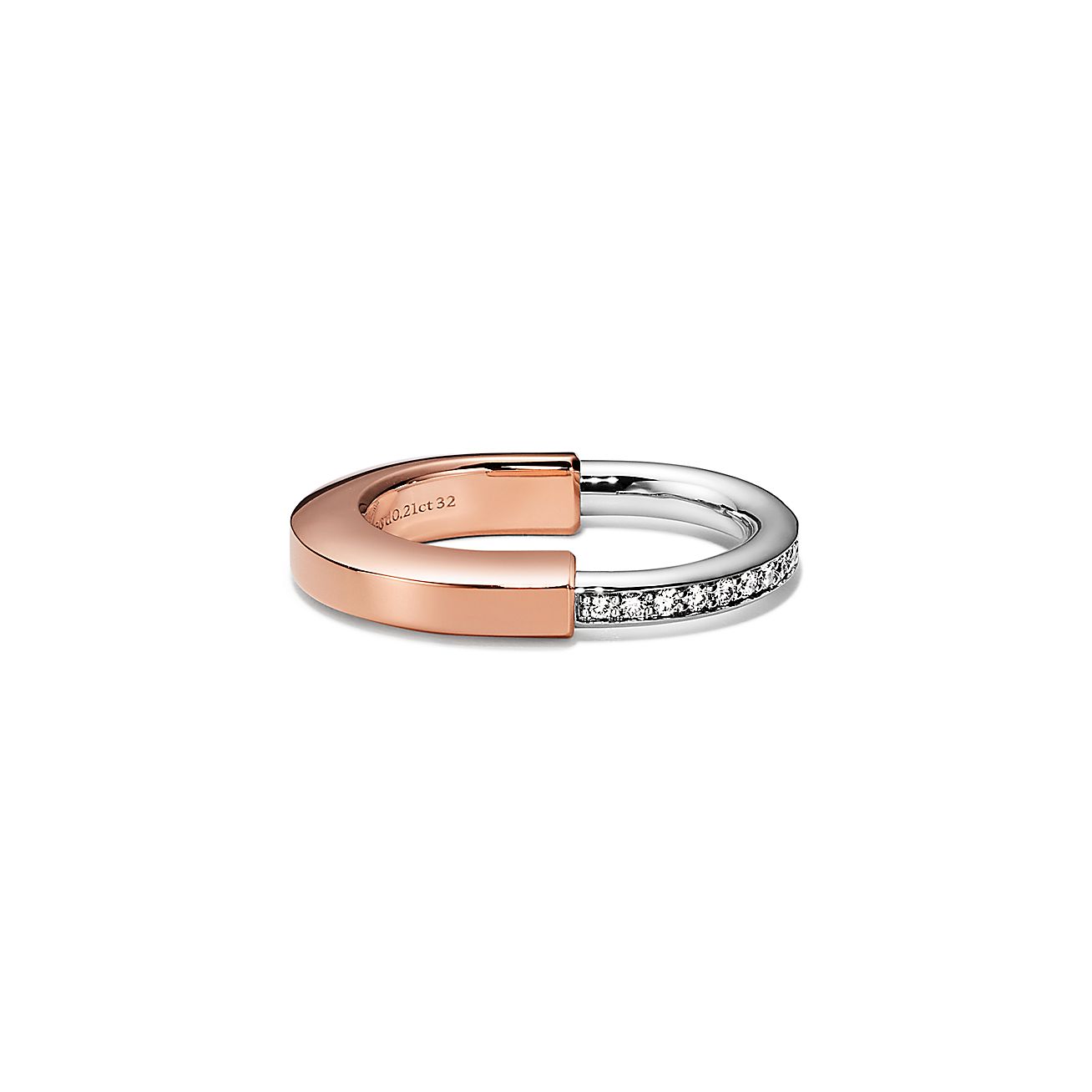 Tiffany & Co. Lock Ring in Rose and White Gold with Diamonds