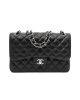Chanel Large Classic Handbag Grained Calfskin & Silver Metal A58600