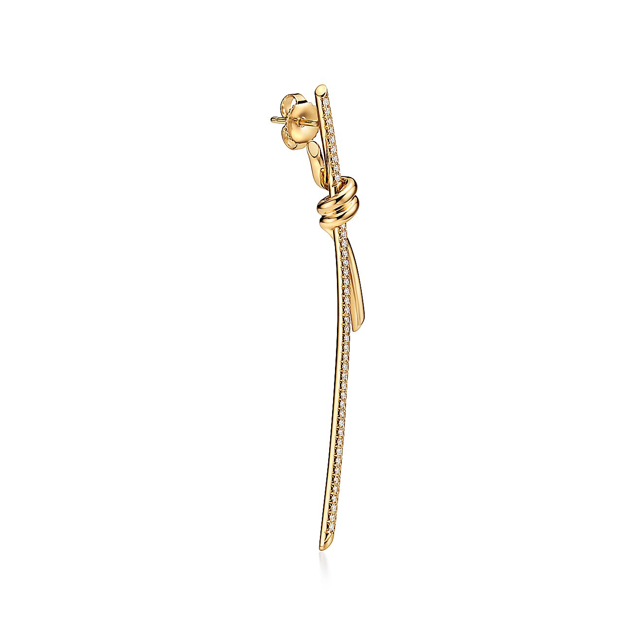 Tiffany & Co. Knot Drop Earrings in Yellow Gold with Diamonds