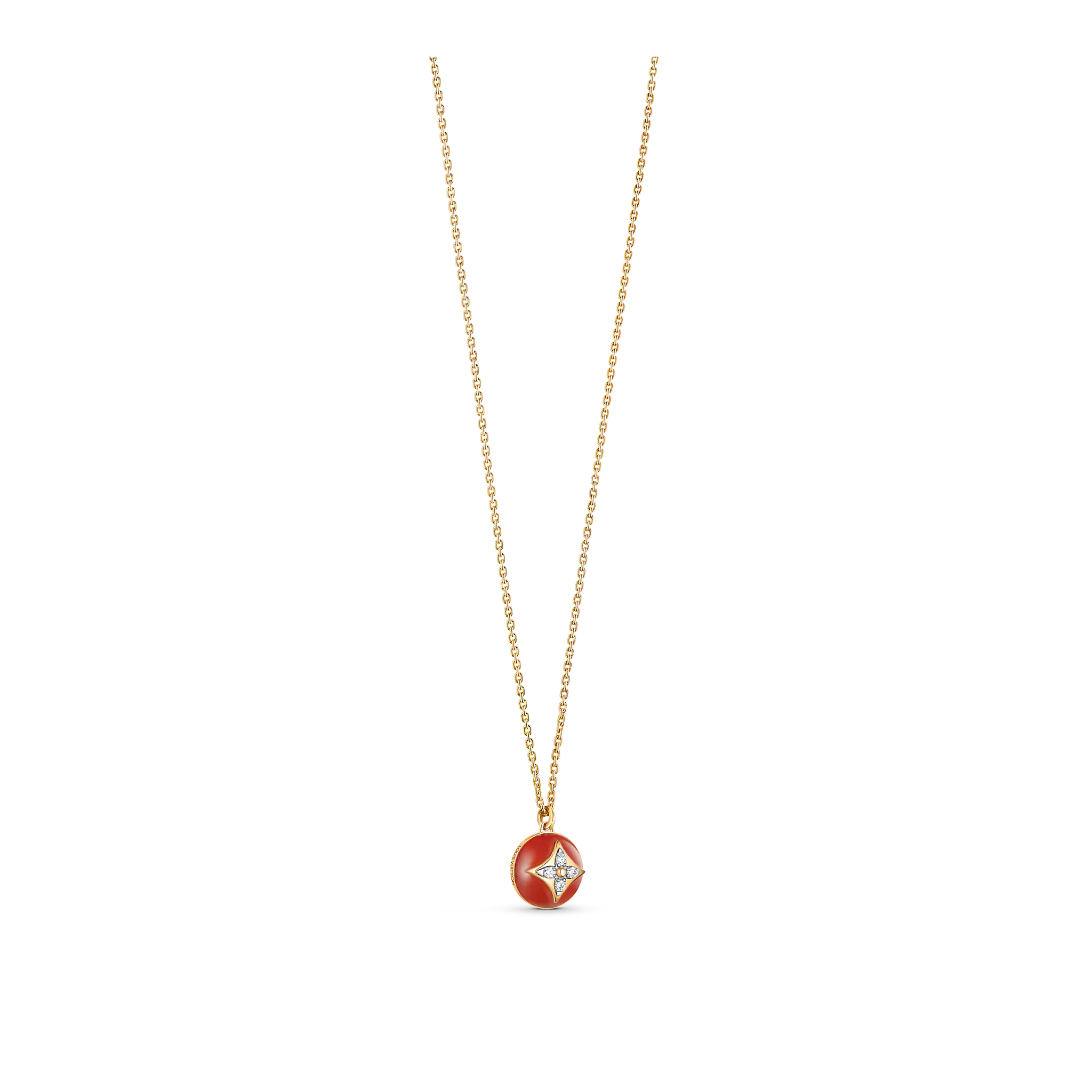 Louis Vuitton B Blossom Pendant, Yellow Gold, White Gold, Cornelian And Diamonds