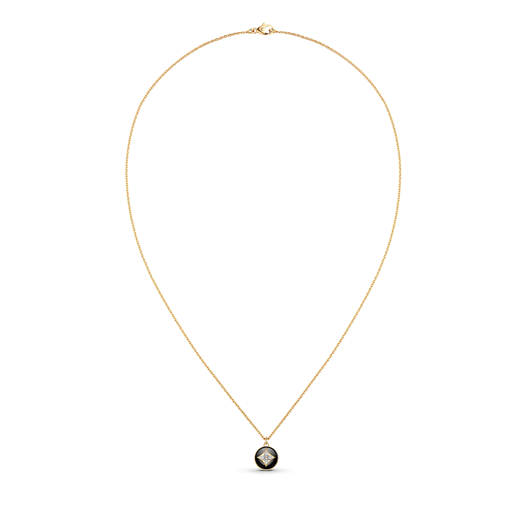 Louis Vuitton B Blossom Pendant, Yellow Gold, White Gold, Onyx And Diamonds