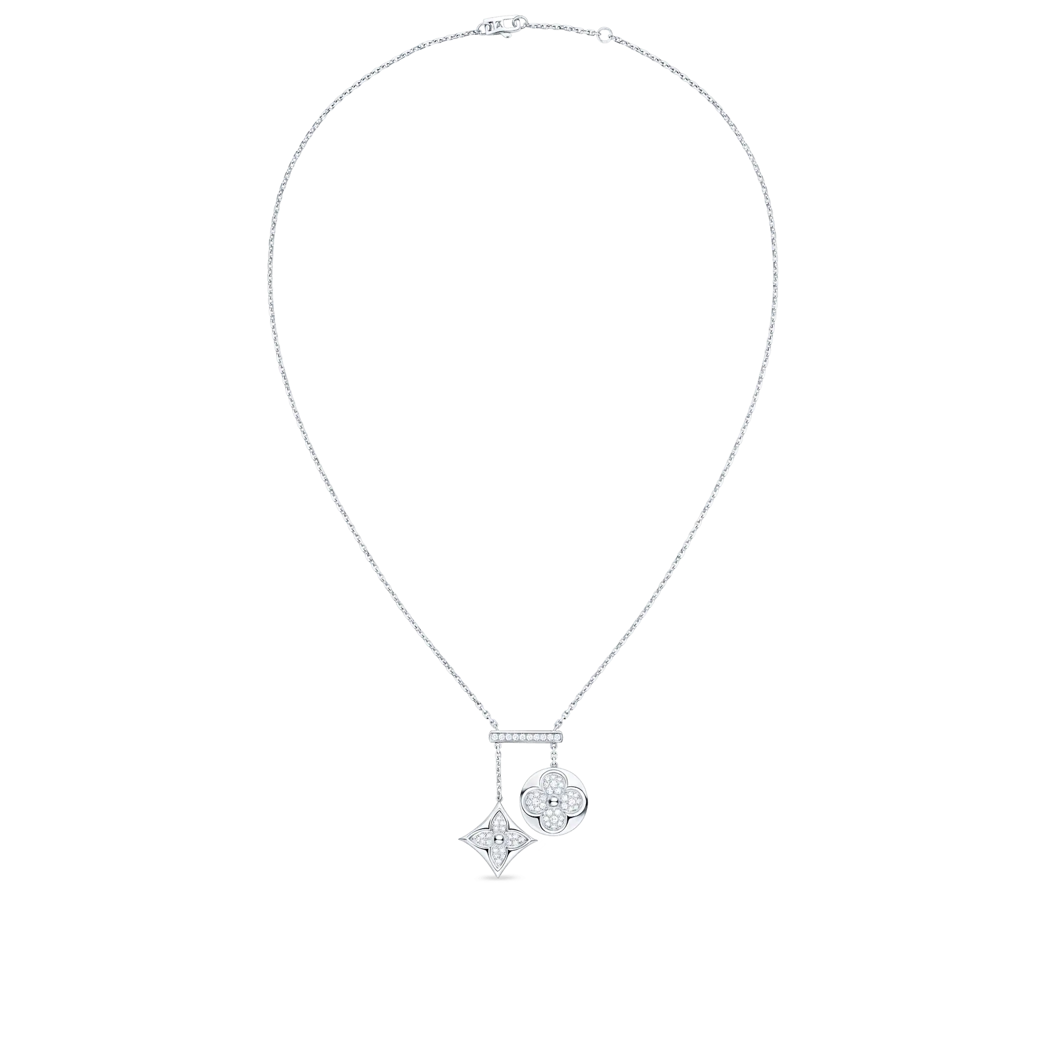 Louis Vuitton Color Blossom Neglige Necklace, White Gold And Diamonds
