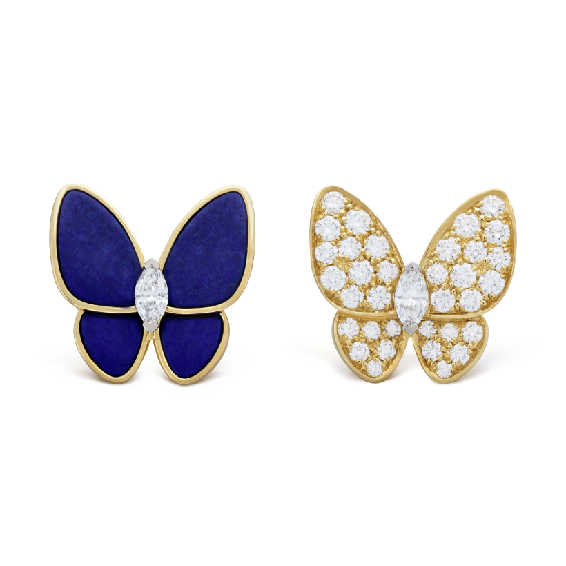 TWO BUTTERFLY EARRINGS