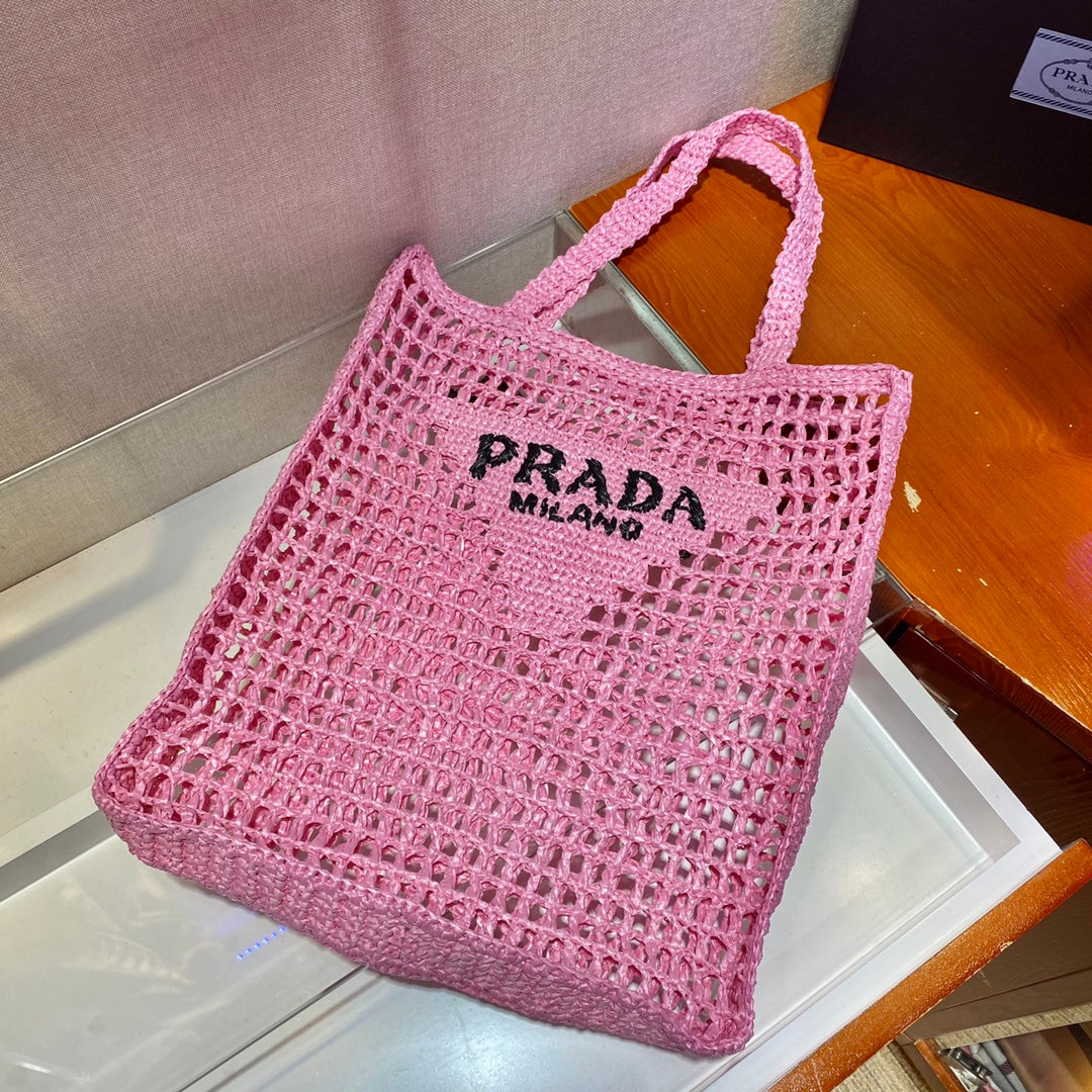 Prada Raffia Tote Bag