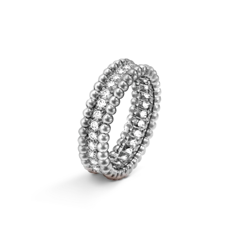 Van Cleef & Arpels Perlee diamonds ring, 1 row